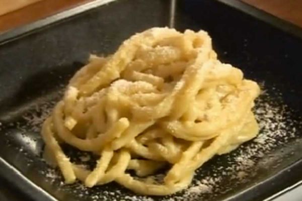 Spaghettoni con pur di fave - cotto e mangiato