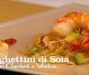 Spaghettini di soia con gamberi e verdure - I men di Benedetta