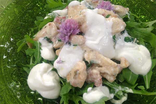 Bocconcini di pollo allo speck rucola e yogurt - Sergio Barzetti