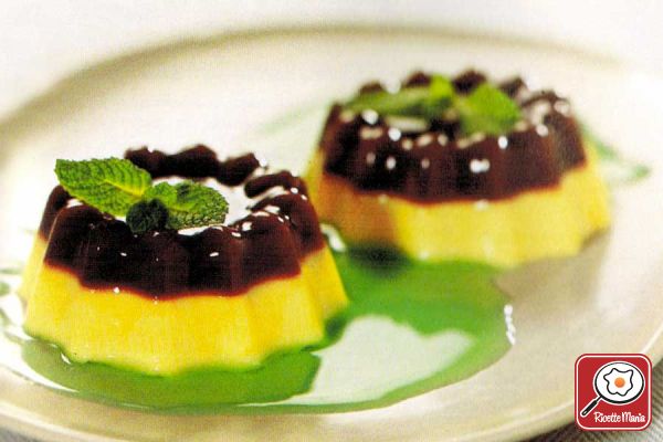 Ricetta Budino bicolore con salsa alla menta Budino bicolore con salsa alla menta
