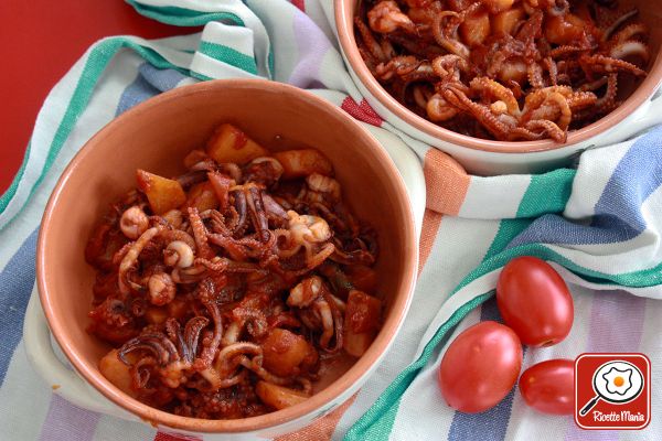 Ciuffi di calamari con le patate