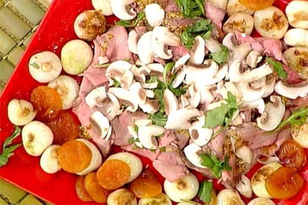 Controfiletto di manzo con champignons e rucola - sorelle Landra