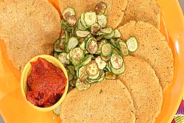 Cotolette di cannellini con chips di zucchine