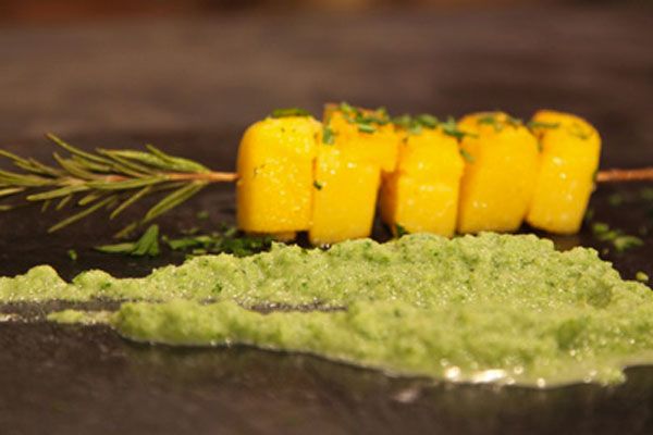 Crema di broccoli e gorgonzola con polenta - Alessandro Borghese