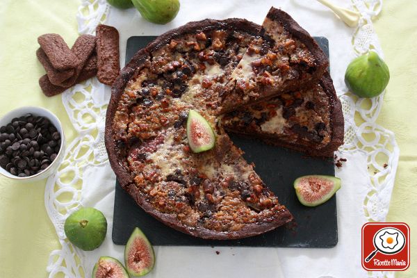 Crostata di fichi e noci al cioccolato