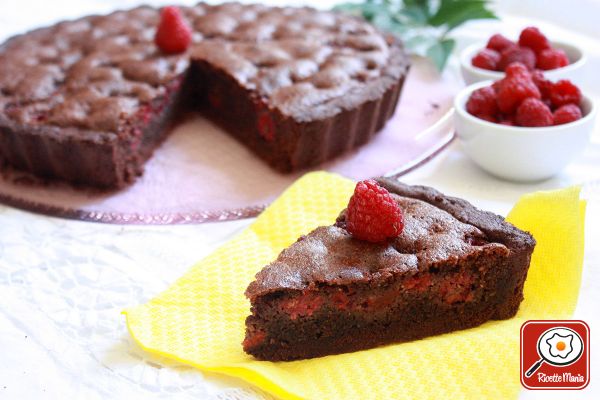 Crostata di lamponi al cioccolato