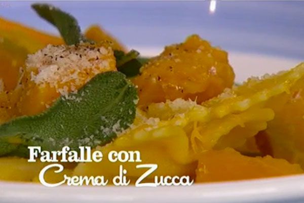 Ricetta Farfalle con crema di zucca - I menù di Benedetta Farfalle con crema di zucca - I menù di Benedetta