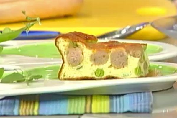 Frittata con polpette di vitello e pisellini novelli - Sergio Barzetti