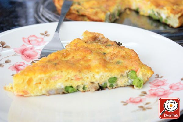 Frittata con gamberetti e piselli