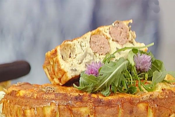 Ricetta Frittata di melanzane con polpette e pomodorini - Sergio Barzetti Frittata di melanzane con polpette e pomodorini - Sergio Barzetti