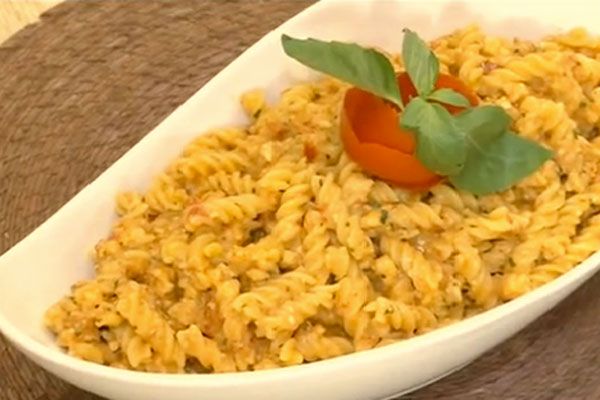 Fusilli al pesto alla catanese - cotto e mangiato