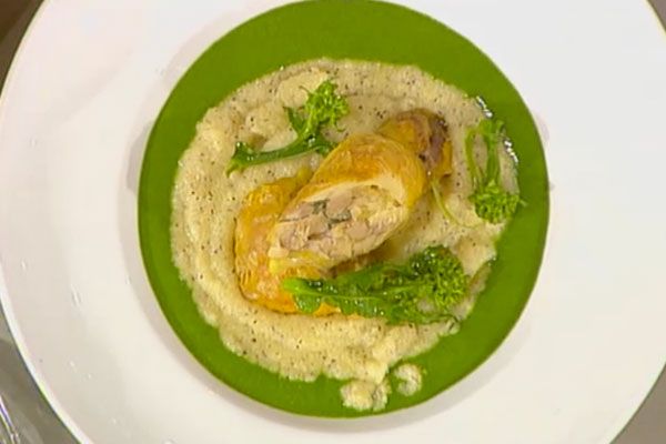 Giambonetto di galletto con cime di rapa e caciocavallo - Andrea Ribaldone