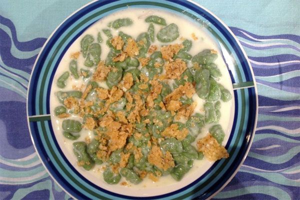 Gnocchi verdi di patate ai quattro formaggi