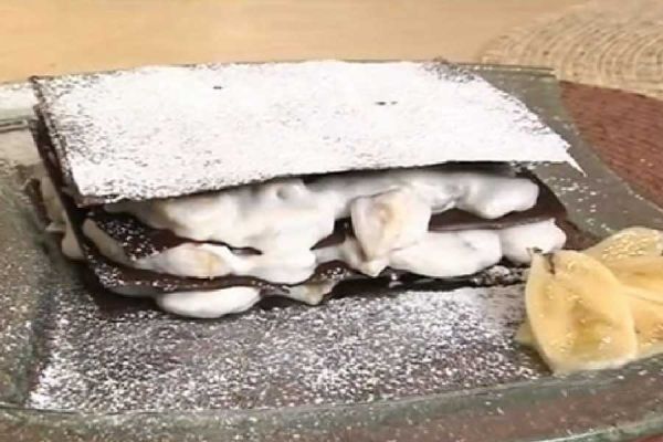 Millefoglie cioccolato panna e banane - cotto e mangiato