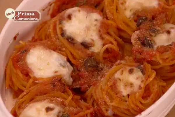 Nidi di spaghetti al gratin - I men di Benedetta