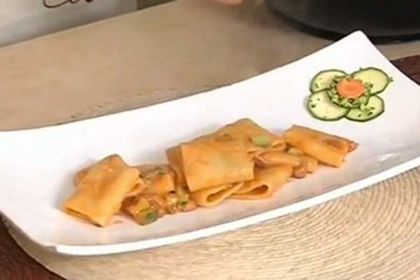 Paccheri con zucchine e borlotti - cotto e mangiato