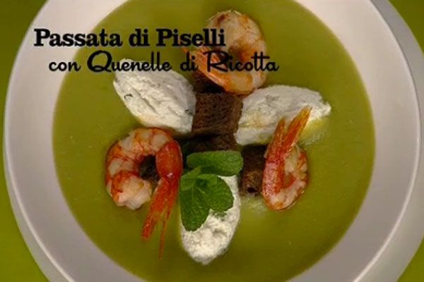 Passata di piselli con quenelle di ricotta - I men di Benedetta