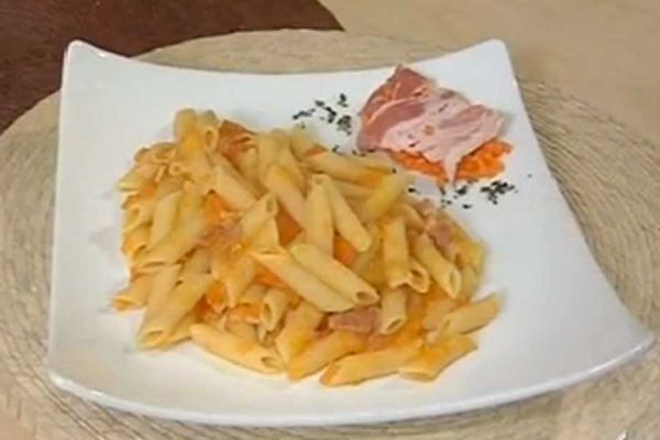 Penne zucca e pancetta - cotto e mangiato