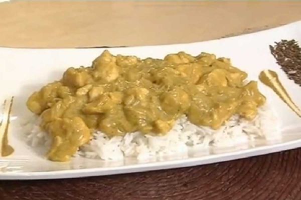 Pollo al latte di cocco e curry - cotto e mangiato