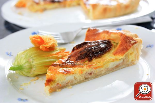 Quiche ai fiori di zucca