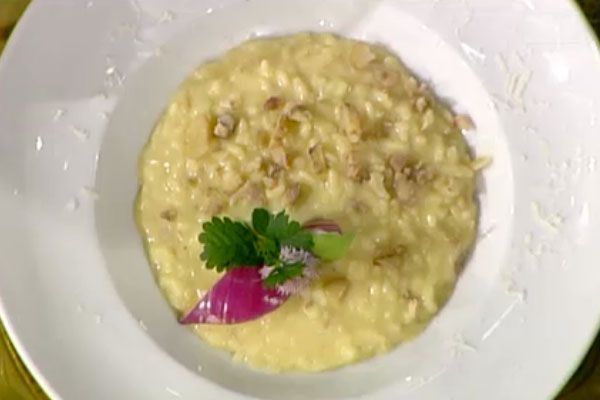 Risotto allo zafferano con castagne e bagoss - Sergio Barzetti