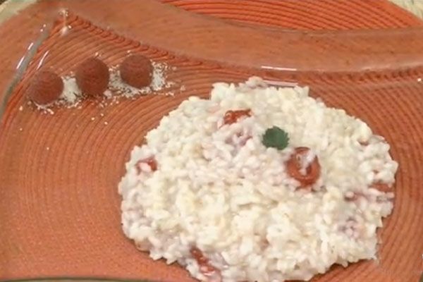 Risotto al prosecco e lamponi - cotto e mangiato