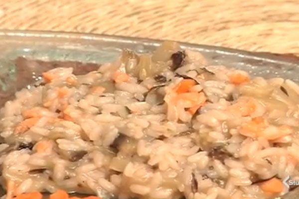 Risotto con radicchio e trota salmonata - cotto e mangiato