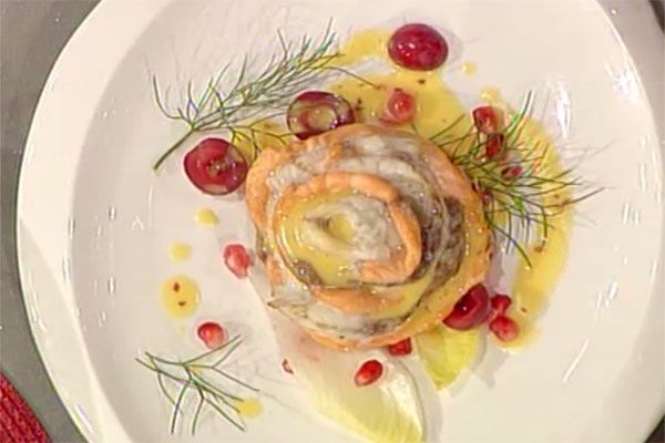 Rosa di salmone e spada all'emulsione di mandarino - Sergio Barzetti