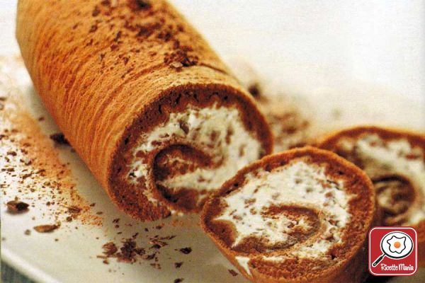 Rotolo al cioccolato farcito alla ricotta