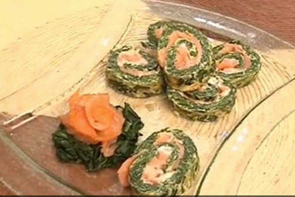 Rotolo di spinaci e trota - cotto e mangiato