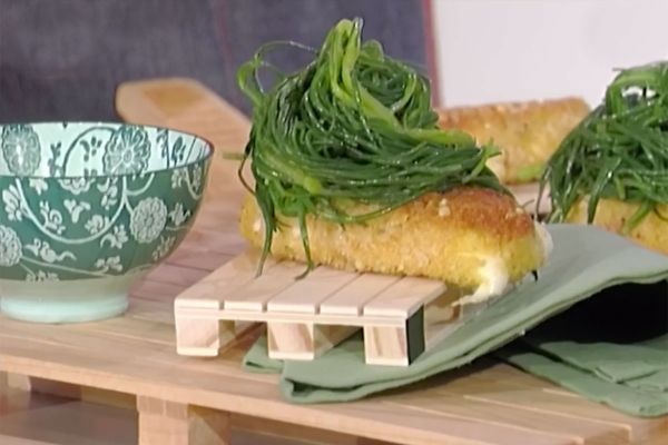 Scamorza in carrozza con agretti