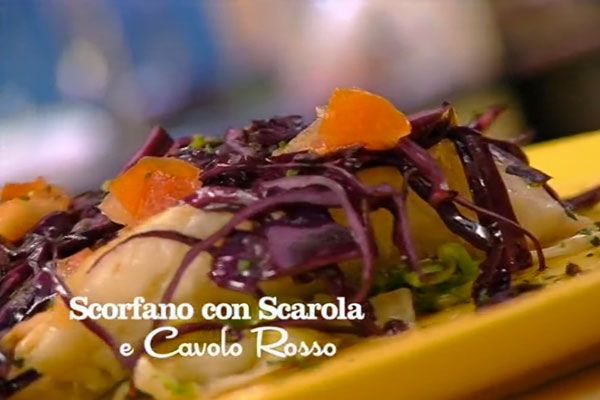 Scorfano con scarola e cavolo rosso - I men di Benedetta