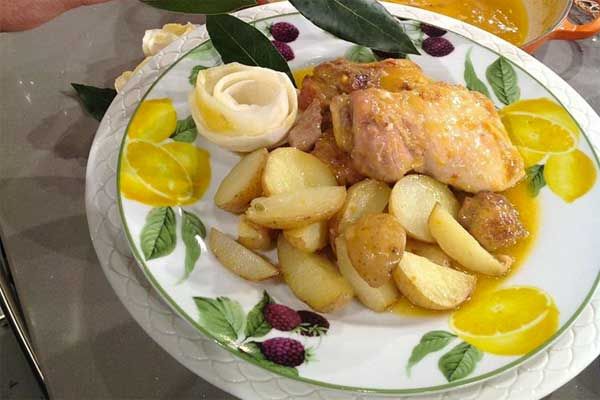 Sovraccosce di pollo al mandarino con patate