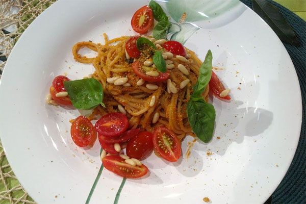 Spaghetti al pesto di 4 pomodori - Sergio Barzetti