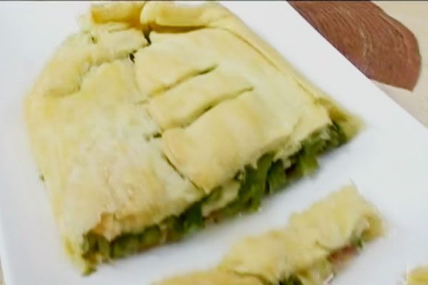 Strudel agli asparagi e spinaci - cotto e mangiato