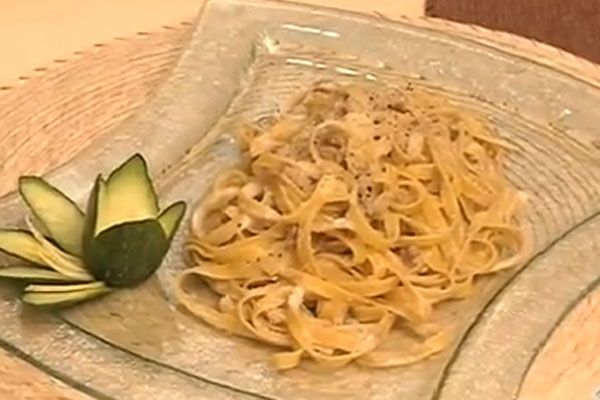 Tagliatelle funghi e salsiccia - cotto e mangiato