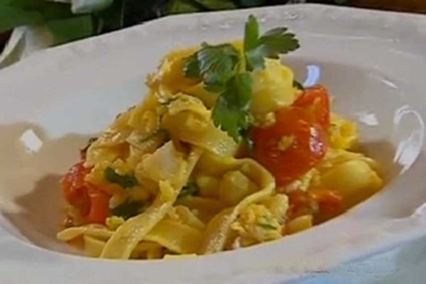 Tagliatelle con platessa - cotto e mangiato