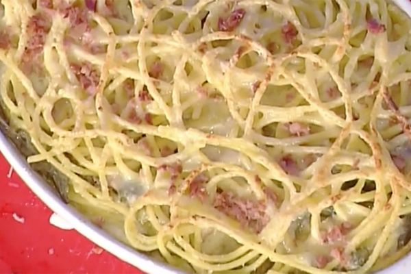 Timballo di bucatini con carciofi