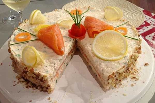 Torta al formaggio e salmone