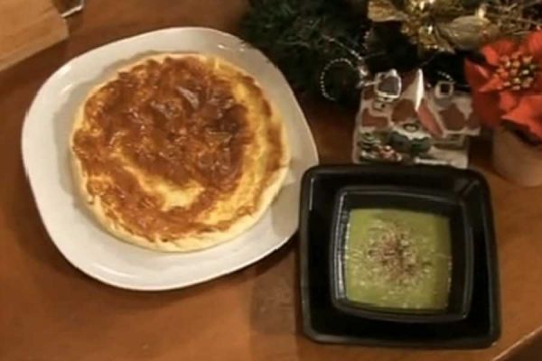 Vellutata ai piselli con torta di recco - cotto e mangiato