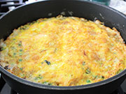 Frittata con gamberetti e piselli