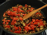 Pasta melanzane e salsiccia