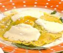 Girasoli di pasta con uova e spinaci