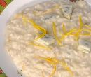 Risotto all'arancia pere e toma blu