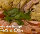 Tagliatelle con scampi e pesto di olive - I men di Benedetta